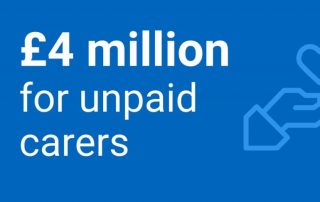 Scottish Government Infographic. Text reads "£4 million for unpaid carers"