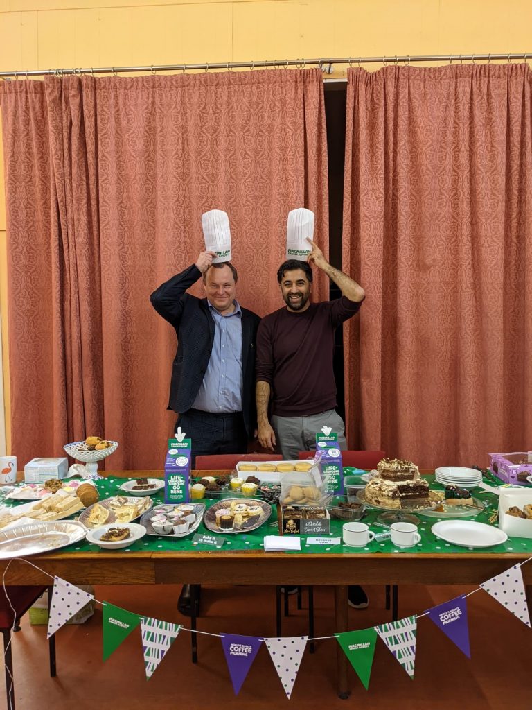 Humza Yousaf MSP and Chris Stephens MP hosting their own Macmillan Coffee Morning